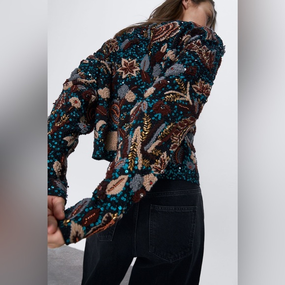 Zara limited edition sequins embroidered sweater - Picture 2 of 5